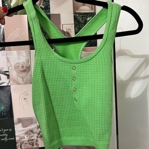 green crop top